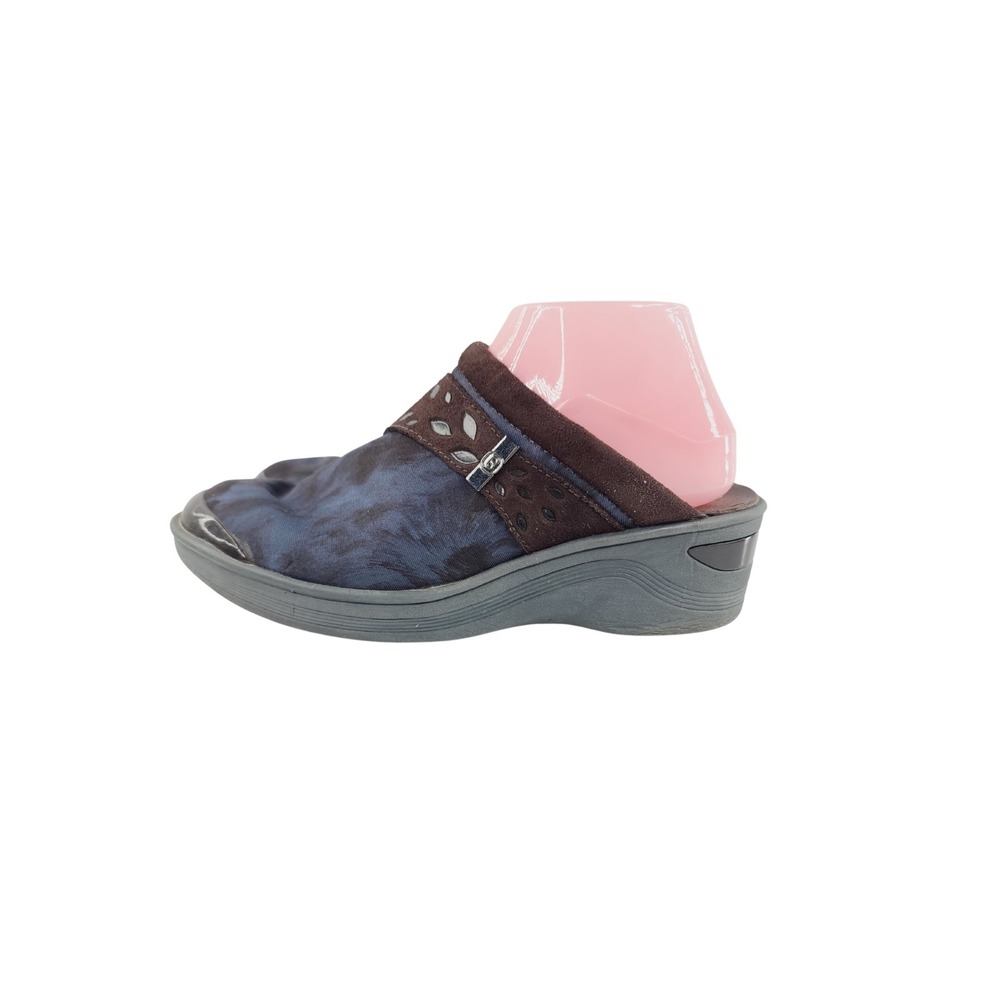 Bzees Fabric / Man Made Upper/ Man Made Sole Clog Mules Women Size 8W Blue Brown